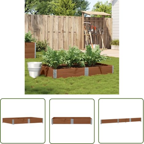 The Living Store Jardinière marron 150x100 cm bois massif de pin - Jardinier - Jardinière En Bois - Pot De Fleurs Extérieur - Décoration Jardin - Bac Plante (1/5)