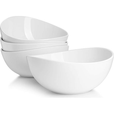Bol de Service en Céramique, Lot de 4, Blanc - Compatible (1/5)