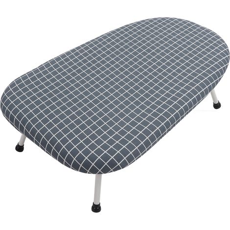 Kompaktes, klappbares Bügelbrett fürs Büro, Bügeleisen für Ärmel und Kleidung, klassisches blau-kariertes Design, ideal fürs Gästezimmer (1/5)