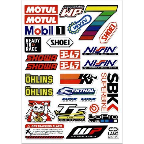 15-20 Pièces Autocollant Moto, Vinyl PET Résistant Eau Soleil, Décoration Casque ATV Dirt Bike Loisir (1/5)