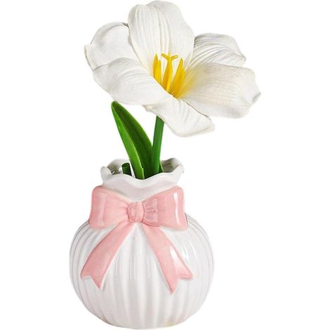 Vase en Forme de Nœud Papillon Nœud Papillon Esthétique Floral Céramique Vase pour Fleurs À destination des maisons, logements, salons, intérieurs, extérieurs, tables, patios, balcons, bu (1/5)