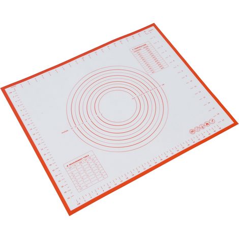 Tapis de cuisson en silicone pour fondant, pâte, bases de gâteaux, pizzas et biscuits (rouge) (1/5)