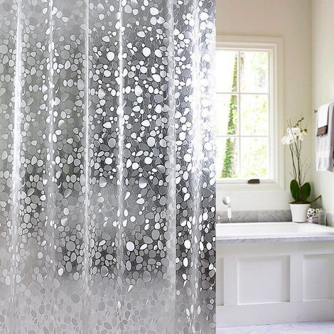 Shower Curtain, Anti-mold Shower Room Divider, Wet and Dry, 100% EVA, Shower Curtain Ring - 180 x 200 cm (1/4)