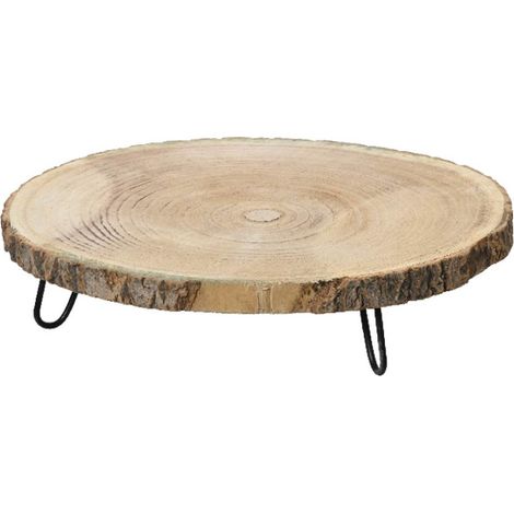 Kaemingk Baumscheibe auf 3 schwarzen Füßen Natur Ø ca. 35 cm - Paulownia Holz