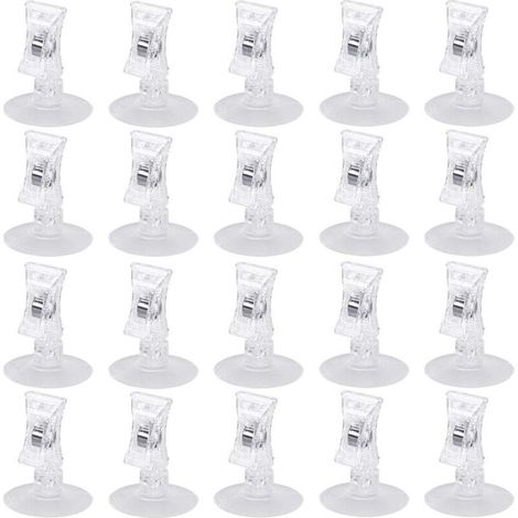 20 clip a ventosa, ganci a ventosa, ganci a ventosa trasparenti per cucina, bagno, ufficio, ventose (1/4)