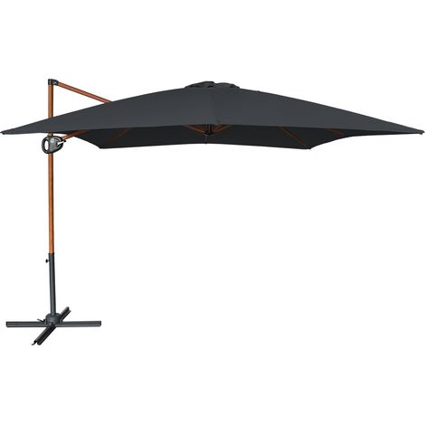 Axi Mira Parasol Déporté Carré 300 X 300 Cm, Aspect Bois/Gris Pour Le Jardin / Terrasse, Toile Anti-Uv Indice Upf 30+ Pied En Croix Et Housse De Protection Inclus Inclinable Et Pivotant À 360° (1/5)