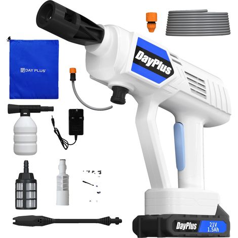 Hidrolimpiadora eléctrica inalámbrica con boquilla ajustable y 1 batería. (1/2)