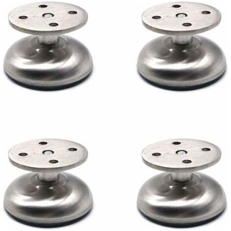 Lot de 4 pieds de meubles réglables, 3.8 cm de long, très épais, fabriqués en acier inoxydable, pieds de support de meuble de canapé, pieds de support d'armoire de salle de bain (1/4)