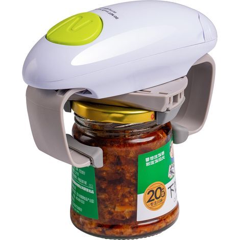 Ouvre-boîte électrique portable à bords lisses, ouverture automatique mains libres, sur piles. (1/5)