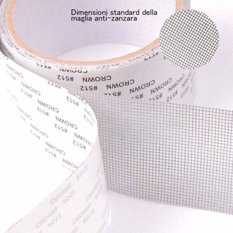 Nastro di riparazione per zanzariere - Toppa di riparazione per zanzariere, Kit di riparazione per finestre, Kit di riparazione adesivo per zanzariere, 5 x 2 m (grigio) -- TRIMEC (1/3)