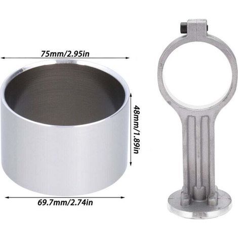 pair Cylindre Compresseur Air Sans Huile 1100W Silencieux avec Robinet Tournant Sphérique et Bague Intérieure 62mm