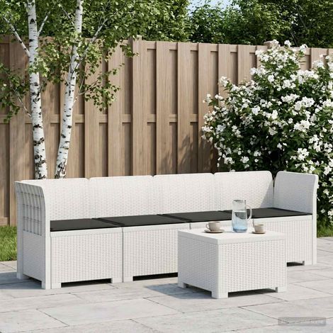 vidaXL Divano da Giardino a 4 Posti con Cuscini in Stile Rattan PP (1/5)