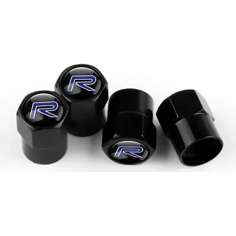 (R Design noir) Compatible avec les modèles AWD R Design V40 V60 S40 S60L S70 S90 XC40 XC70 XC90 - 4 pièces - Embouts de valve de pneu en métal avec logo automobile (1/5)