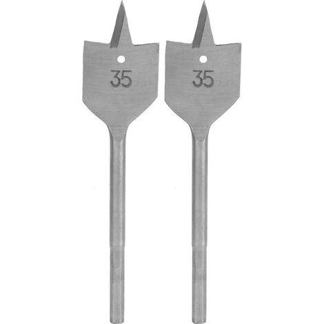 2-teiliges Flachbohrer-Set aus hochkohlenstoffhaltigem Stahl, 35 mm, für Holzbearbeitung und Handarbeit