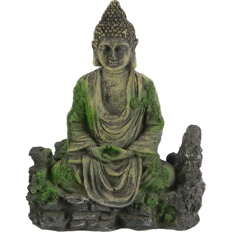 Aquarium assis statue de Bouddha décoration Aquarium statue de Bouddha antique sculpture accessoires 10,5 x 6 x16,5 cm (1/5)
