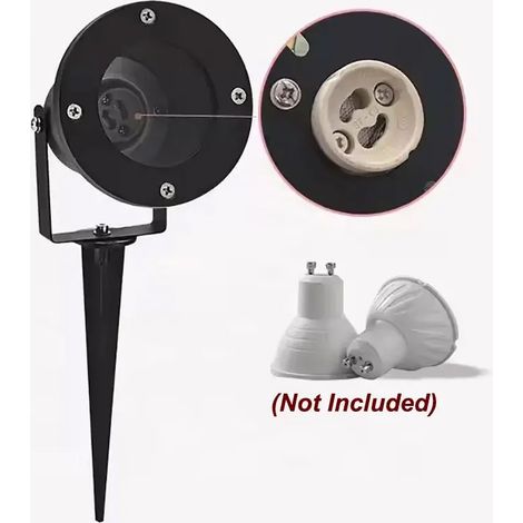 (noir-bleu) GU10 Lampe de jardin/pelouse à piquet étanche pour allée/jardin extérieur, éclairage de parc (1/5)