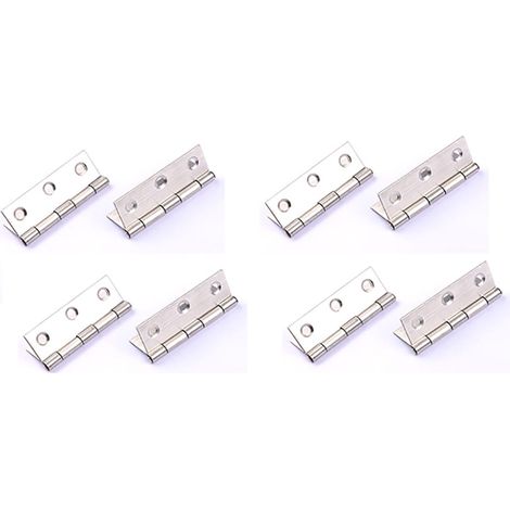 Charnière piano inoxydable 8 pièces, paumelle de meuble et porte, quincaillerie robuste acier inox, accessoire fixation (sans vis) (1/5)