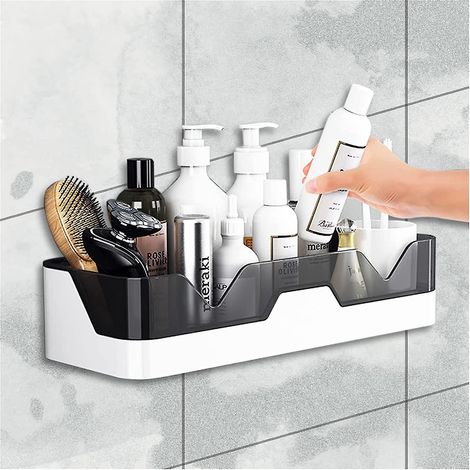 Étagères de douche, panier de douche sans perçage, étagère de salle de bain amovible, rangement mural pour cuisine, toilettes et salle de bain (1/5)