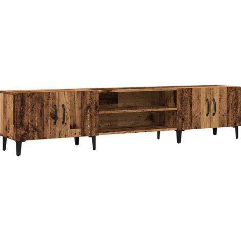 Mueble TV multimedia estantería para televisión buffet para televisión comedor salón dormitorio madera vieja 180 x 31,5 x 40 cm madera contrachapada marrón 020028504