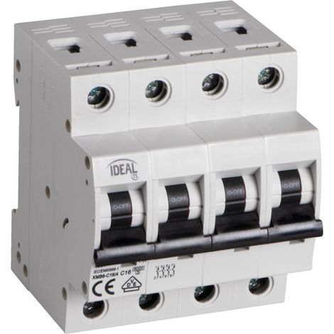Interruttore modulare 16A - 4 moduli - Curve C - 6000A - Rail TH35 (1/2)