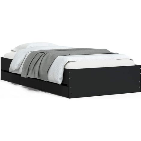 Maison Exclusive - Bettgestell mit Schubladen Schwarz 90x190 cm H