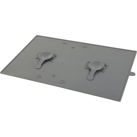 Tapis écuelle silicone ventouse 48 x 30 cm gris pour chien - zolux (1/2)