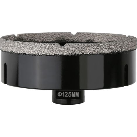 Carotteuse diamantée à sec 125 mm, raccord fileté M14, scie cloche soudée sous vide pour maçonnerie, couronne de forage diamantée pour carrelage, marbre, granit, porcelaine, béton et pierre (1/5)