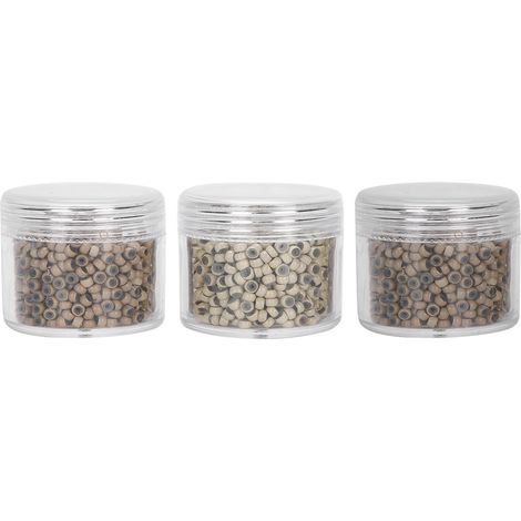 3 Bouteilles d'Outils pour Extensions Capillaires en Silicone Micro Anneaux 3.0mm, Confortables et Petits Perles (Tailles 6/8/13) (1/5)