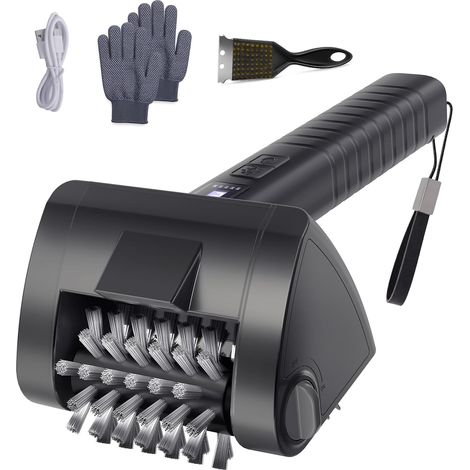 Brosse électrique pour barbecue avec tête de brosse rotative – Nettoyant puissant pour grille de barbecue, acier inoxydable et saletés tenaces (1/5)