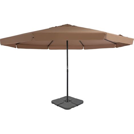 Sonnenschirm mit Tragbarem Sonnenschirmständer Taupe