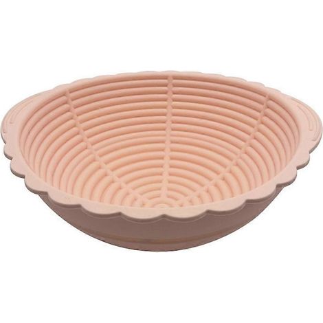 Panier de fermentation pour pain, panier à pain rond pliable en silicone, étanche, rose (1/5)