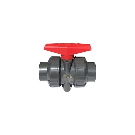 Vanne PVC pression double union à coller 40 mm Robinet boisseau sphérique étanche Pour installations professionnelles (1/4)