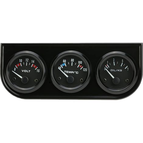 52mm Jauge Triple électronique Triple Kit de jauge de pression d'huile Température de l'eau Jauge voltmètre Auto Moto Compteur 3 en 1 (1/5)