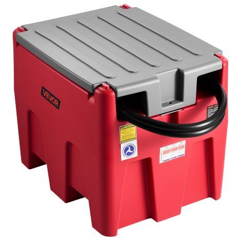 Réservoir Diesel Essence Portable 220 L Cuve de Ravitaillement 40 L/min Pompe de Transfert 12 V, Tuyau 4 m, Pistolet de Ravitaillement Auto, Réservoir pour Transfert Transport Carburant, Rouge (1/3)