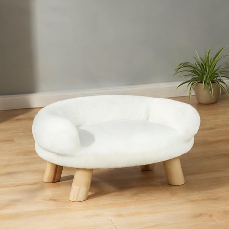 Couchage pour chien coloris blanc crème 47 x 40 x 20 cm (1/5)