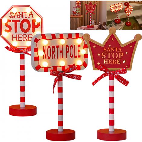 3 Panneau lumineux LED décoratif de noël en bois, décoration de maison, panneau de rue de noël, atmosphère de bureau, cadeau lumineux LED (1/5)