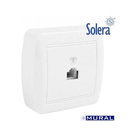 Toma de teléfono TJ11 (4 vías), 74x72x28mm  Solera E3/42990