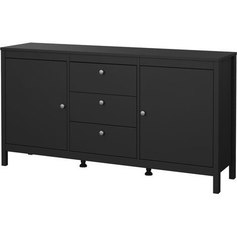 Madrid Sideboard 2 Türen 3 Schubladen schwarz matt. (1/5)