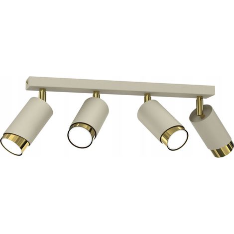 BEIGE DECKENLEUCHTE 4-FLAMME TUBE GOLD GU10 LED SPOT