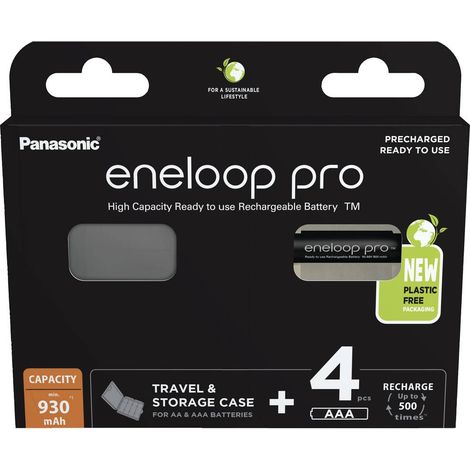 Panasonic Eneloop PRO AAA 930mAh 4 pezzi + scatola (BK-4HCDEC4BE) (1/4)