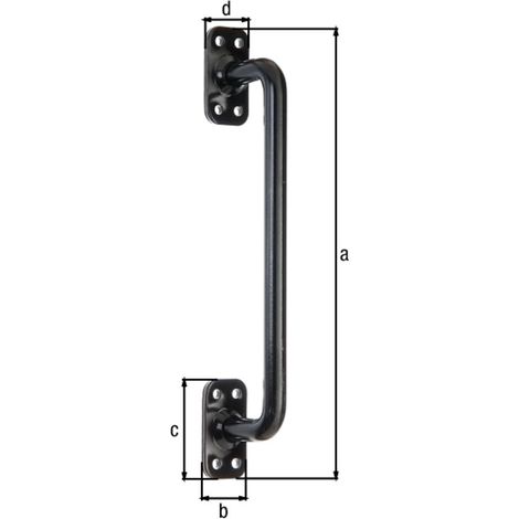 Alberts GAH 419103 poignee de Portail  Droit  Peint par poudrage Noir  275 x 32 mm, metallique