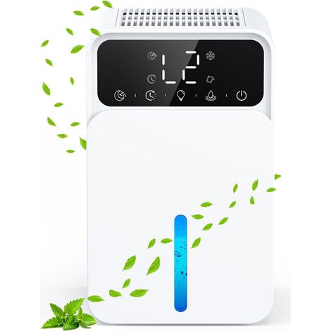 1500-ml-Luftentfeuchter, elektrischer Luftentfeuchter mit Timer, automatischer Abtaufunktion, automatischer Abschaltung, leisem Betrieb, 7-farbiger Beleuchtung, für Badezimmer, Kleiderschrank und Schl