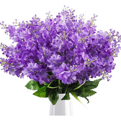 Fleurs Artificielles Hyacinthe - Soie Haute Qualité - Résistantes Aux UV - Pour Intérieur Extérieur Jardin Mariage Bureau - 6 Bouquets