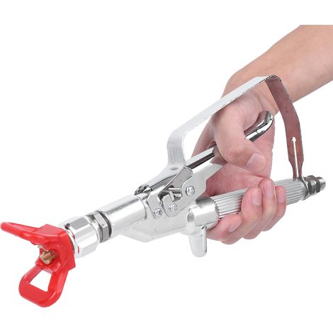 Pistolet à peinture sans air haute pression à tige droite ergonomique en acier inoxydable G1/4 pouce (1/5)
