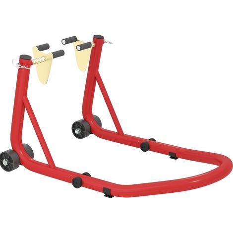 Set cavalletti moto anteriore e posteriore in acciaio rosso HOMVRA (1/5)