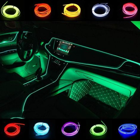 EL-Draht Neonlichtschlauch 2m Grün, flexibel, wasserdicht, DC-12V für Auto-Innenbeleuchtung (1/5)