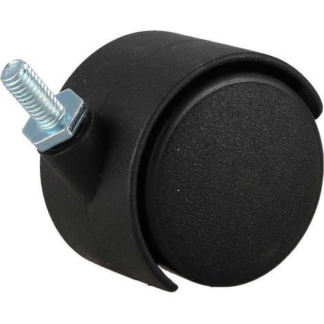 Tige filetée de 6 mm, roulettes pivotantes doubles de 40 mm, noir (1/5)
