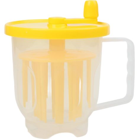 Batteur à œufs manuel à pousser à la main - Fouet rotatif pour œufs brouillés - Outil de cuisine compact ABS (1/5)