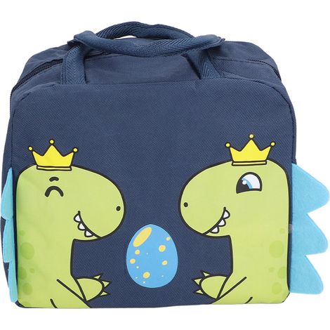 Niedliche, vielseitige Lunchbox mit großem Fassungsvermögen, dicken Wänden, wasserdicht, schmutzabweisend und wärmeisoliert – ideal für Schule, Arbeit und Büro. Marineblau mit Dinosaurier-Motiv. (1/5)