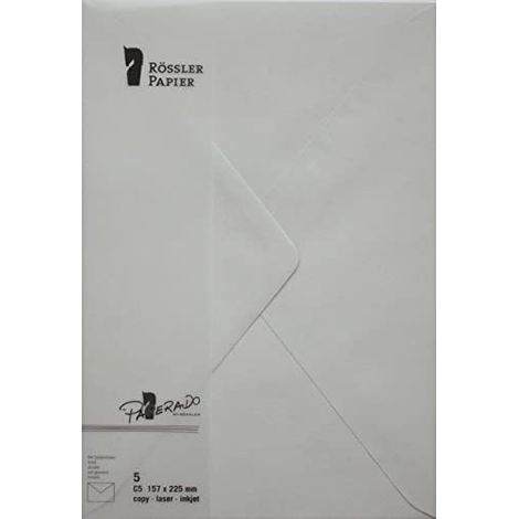 Enveloppe c5 papier gris perle 5 pcs.